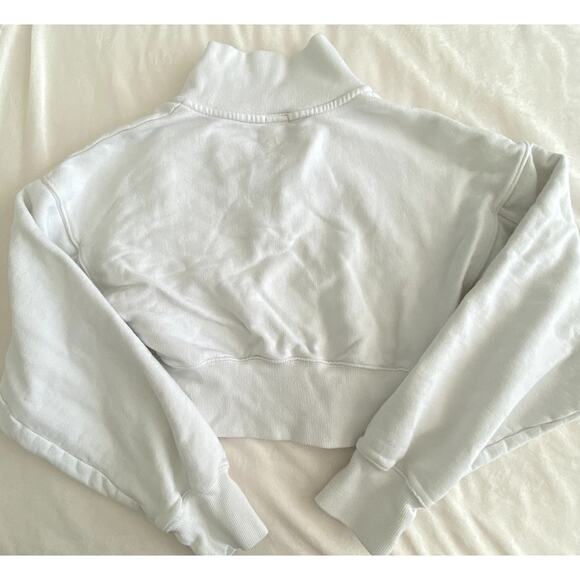 Offline by Aerie Throw-Back Corset Cropped 1/4 Zip White Size Medium - Picture 3 of 7